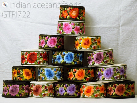 9 Yard Embroidered 65mm Crafting Sewing Saree Indian Sari Border Home Decor Bags Fabric Trim Decorative Embroidery Ribbon Embellishments DIY