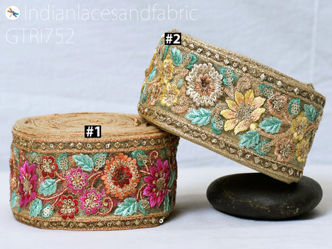 9 Yard Embellishments 65mm DIY Crafting Sewing Indian Sari Border Home Decor Bags Embroidered Fabric Trim Decorative Embroidery Saree Ribbon