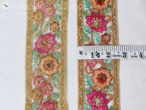 9 Yard Embellishments 65mm DIY Crafting Sewing Indian Sari Border Home Decor Bags Embroidered Fabric Trim Decorative Embroidery Saree Ribbon