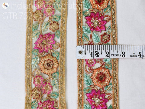 9 Yard Embellishments 65mm DIY Crafting Sewing Indian Sari Border Home Decor Bags Embroidered Fabric Trim Decorative Embroidery Saree Ribbon
