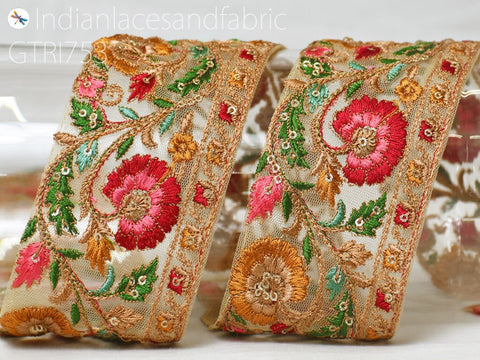 9 Yard Embellishments 6cm DIY Crafting Sewing Indian Sari Border Home Decor Bags Embroidery Fabric Trim Decorative Embroidered Saree Ribbon