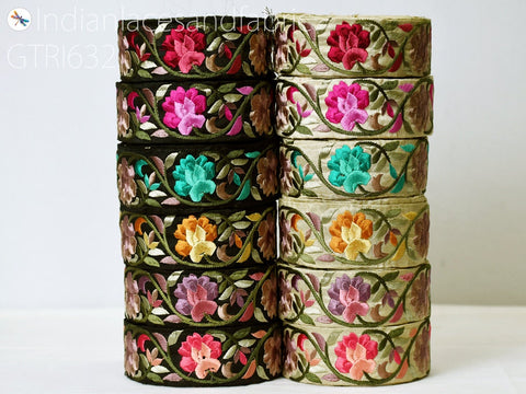 9 Yard Embroidery Fabric 48 mm Trim Embellishment Pillow Cushion Cover Embroidered Ribbon Sewing Crafting Border Indian Wedding Dress Lace