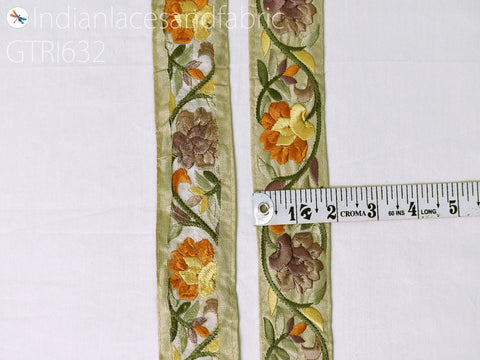 9 Yard Embroidery Fabric 48 mm Trim Embellishment Pillow Cushion Cover Embroidered Ribbon Sewing Crafting Border Indian Wedding Dress Lace