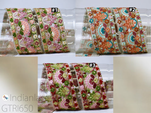 9 Yard Indian 5cm Sari Embellishments Curtains Headbands Border Embroidery Trim Embroidered Saree Ribbon Cushions Sewing Crafting Trimmings