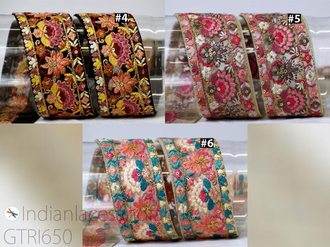 9 Yard Indian 5cm Sari Embellishments Curtains Headbands Border Embroidery Trim Embroidered Saree Ribbon Cushions Sewing Crafting Trimmings