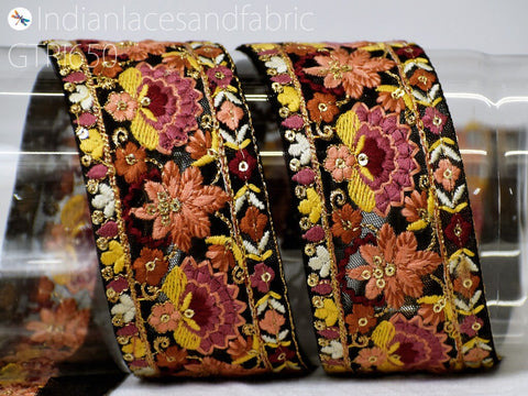 9 Yard Indian 5cm Sari Embellishments Curtains Headbands Border Embroidery Trim Embroidered Saree Ribbon Cushions Sewing Crafting Trimmings