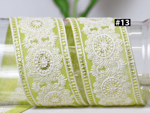 9 Yard Indian 6 CM Sari Border Embroidered Gown Trim Cushions DIY Crafting Wedding Saree Sewing Embroidery Dress Ribbon Dress Trimming