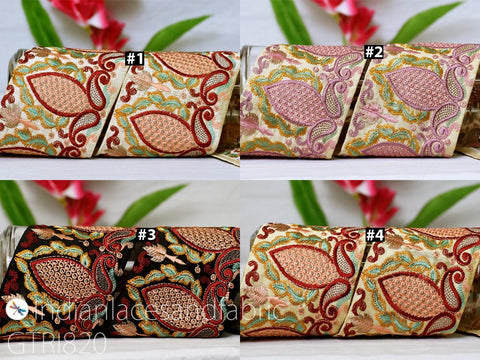9 Yard Embroidered 10cm Fabric Trim DIY Crafting Sari Border Indian Embroidery Decorative Laces Saree Ribbon Sewing Lehenga Purse Home Decor