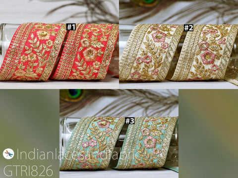 9 Yard Gold 8cm Embroidered Trims Sequin Trimming Indian Sari Border DIY Crafting Sewing Sequins Ribbon Bridal Dresses Embellishments Laces