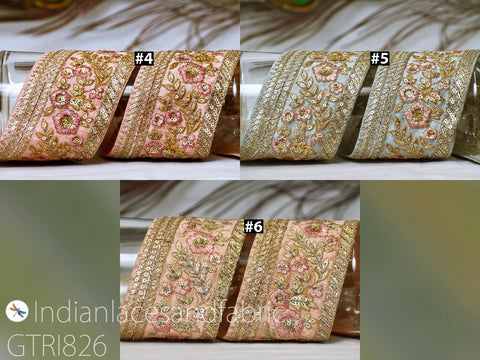9 Yard Gold 8cm Embroidered Trims Sequin Trimming Indian Sari Border DIY Crafting Sewing Sequins Ribbon Bridal Dresses Embellishments Laces