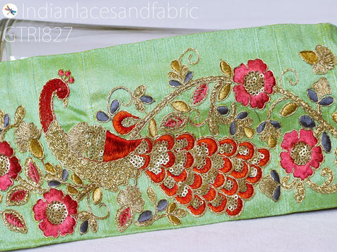 9 Yard Embroidered Fabric 125 mm Trim DIY Hair Crafting Sari Border Indian Embroidery Decorative Laces Saree Ribbon Sewing Purse Home Decor