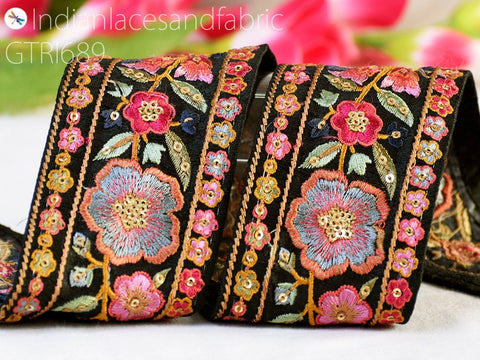 9 Yard Embroidery 65mm Ribbon Embellishments DIY Crafting Embroidered Fabric Trim Decorative Sewing Saree Indian Sari Border Home Decor Bag