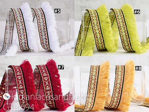 9 Yard 1.2" Indian Fringe Trim Brush Eyelash Woven Fringed Laces Decorative Drapery Upholstery Cushion Tape Home Decor Sewing Craft Ribbon