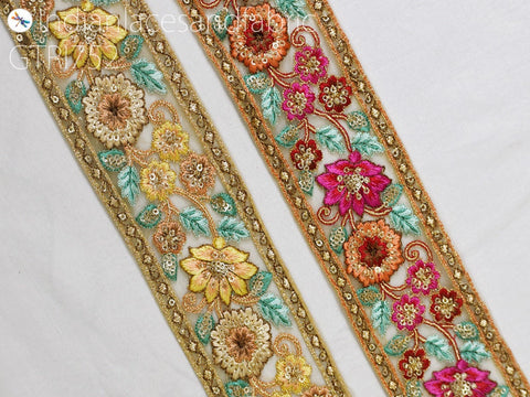 9 Yard Embellishments 65mm DIY Crafting Sewing Indian Sari Border Home Decor Bags Embroidered Fabric Trim Decorative Embroidery Saree Ribbon
