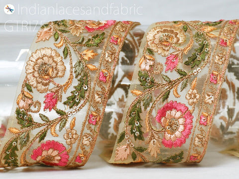 9 Yard Embellishments 6cm DIY Crafting Sewing Indian Sari Border Home Decor Bags Embroidery Fabric Trim Decorative Embroidered Saree Ribbon