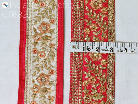 9 Yard Gold 8cm Embroidered Trims Sequin Trimming Indian Sari Border DIY Crafting Sewing Sequins Ribbon Bridal Dresses Embellishments Laces