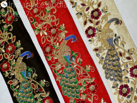 9 Yard Embroidered Fabric 125 mm Trim DIY Hair Crafting Sari Border Indian Embroidery Decorative Laces Saree Ribbon Sewing Purse Home Decor