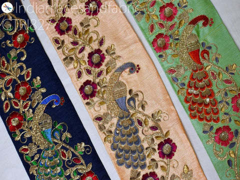 9 Yard Embroidered Fabric 125 mm Trim DIY Hair Crafting Sari Border Indian Embroidery Decorative Laces Saree Ribbon Sewing Purse Home Decor