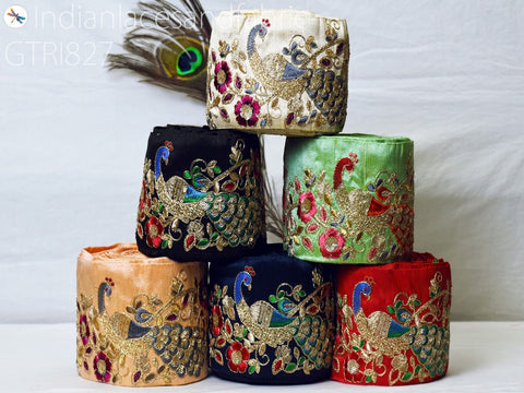 9 Yard Embroidered Fabric 125 mm Trim DIY Hair Crafting Sari Border Indian Embroidery Decorative Laces Saree Ribbon Sewing Purse Home Decor