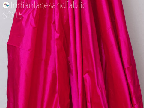 Iridescent Magenta and Red Pure Dupioni Silk Fabric, Bridal Wear Dress Making Fabric, Plazzo Making Fabric, Indian Dress Fabric