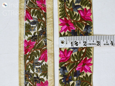 9 Yard Indian 65mm Embroidered Fabric Trim DIY Crafting Decorative Lace Sari Border Saree Ribbon Sewing Curtain Cushion Home Decor Accessory