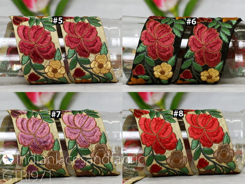 9 Yard Indian 6CM Embroidery Fabric Trim Embellishment Crafting Sewing Saree Decorative Sari Border Embroidered Ribbon headbands Beach Bags