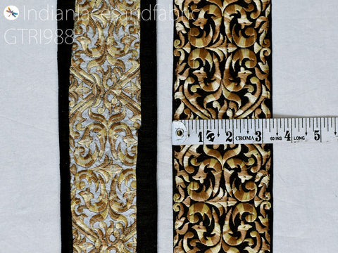 9 Yard Embroidered Fabric 85mm Trim Indian Sari Border DIY Crafting Saree Sewing Decorative Beach Bag Cushions Trimmings Ribbons Home Decor