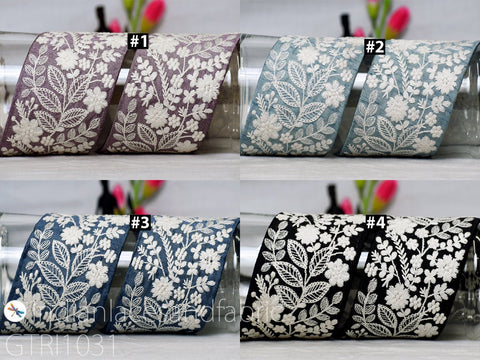 9 Yard Indian Embroidered 75mm Trim Embellishment Sari Border Embroidery Saree Ribbon Cushions Home Décor Sewing Clothing Costumes Trimmings