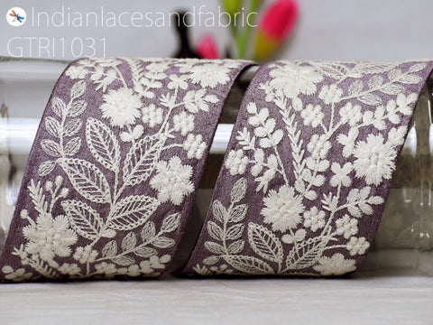 9 Yard Indian Embroidered 75mm Trim Embellishment Sari Border Embroidery Saree Ribbon Cushions Home Décor Sewing Clothing Costumes Trimmings