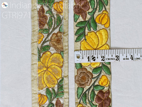 9 Yard Indian 6CM Embroidery Fabric Trim Embellishment Crafting Sewing Saree Decorative Sari Border Embroidered Ribbon headbands Beach Bags