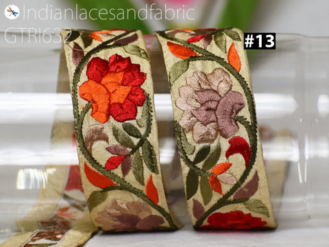 9 Yard Embroidery Fabric 48 mm Trim Embellishment Pillow Cushion Cover Embroidered Ribbon Sewing Crafting Border Indian Wedding Dress Lace