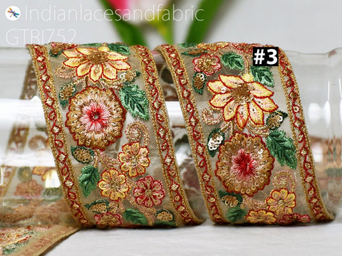 9 Yard Embellishments 65mm DIY Crafting Sewing Indian Sari Border Home Decor Bags Embroidered Fabric Trim Decorative Embroidery Saree Ribbon