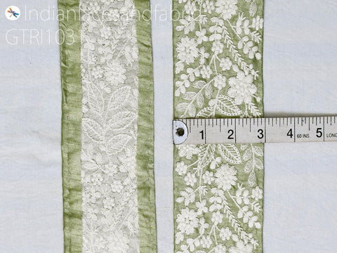 9 Yard Indian Embroidered 75mm Trim Embellishment Sari Border Embroidery Saree Ribbon Cushions Home Décor Sewing Clothing Costumes Trimmings