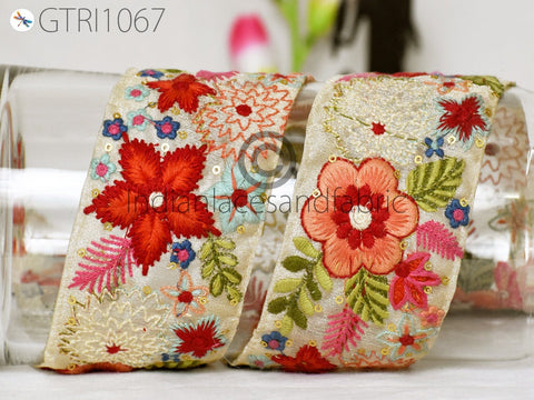 9 Yard Embroidered 6cm Ribbon Indian Lehenga Decor Sari Border Sewing Fabric Trims DIY Crafting Ribbon Table Runners Curtain Blouse Trimming