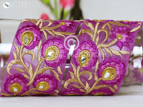 9 Yard Indian 8cm Embroidered Trim Drapery Hats Bag Saree Decorative Trimmings Ribbons Crafting Sewing Sari Border Embellishment Home Decor