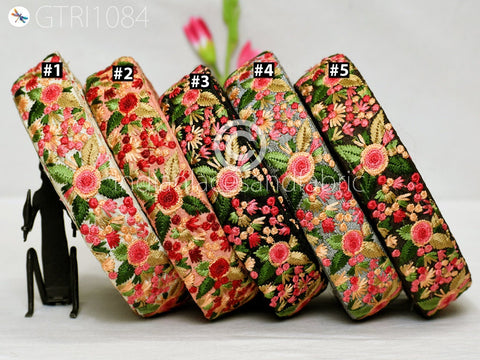 9 Yard Embroidered Fabric 4cm Trim Embellishment Saree Ribbon Sewing Embroidery Cushions DIY Crafting Sari Border Indian Wedding Dress Trim