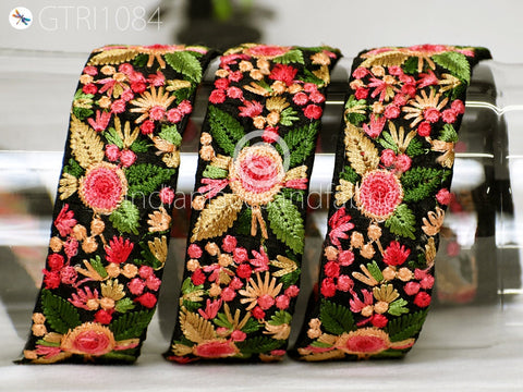 9 Yard Embroidered Fabric 4cm Trim Embellishment Saree Ribbon Sewing Embroidery Cushions DIY Crafting Sari Border Indian Wedding Dress Trim