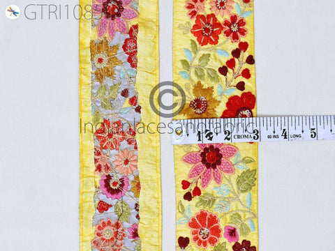 9 Yard Embroidered 75mm Trim Indian Sari Border DIY Crafting Fabric Decor Saree Sewing Decorative Beach Bag Cushions Trim Ribbons Home Decor