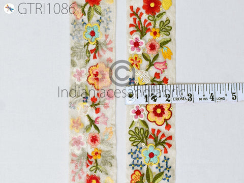 9 Yard Indian 5cm Embroidered Fabric Trim Embellishment Saree Ribbon Sewing Crafting Embroidery Border Wedding Dress Trimmings Cushion Cover