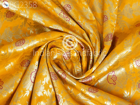 Wedding Dress Fabric, brocade by the yard, Indian Brocade, floral brocade, Bridal brocade, home furnishing, gold brocade, brocade fabric, Indian Fabric