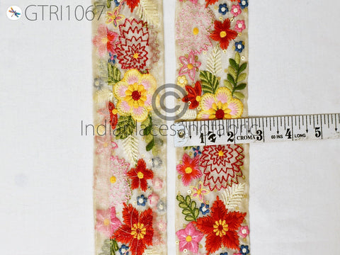 9 Yard Embroidered 6cm Ribbon Indian Lehenga Decor Sari Border Sewing Fabric Trims DIY Crafting Ribbon Table Runners Curtain Blouse Trimming