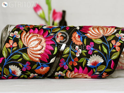 9 Yard Fuchsia 10cm Indian Embellish Embroidered Trim Cushion Cover Embroidery Saree Ribbon Sewing Crafting Border Wedding Trimmings Curtain