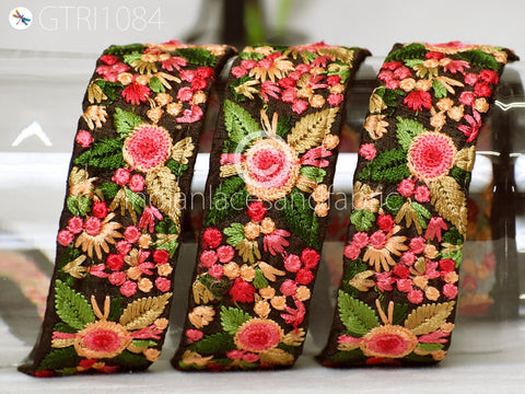 9 Yard Embroidered Fabric 4cm Trim Embellishment Saree Ribbon Sewing Embroidery Cushions DIY Crafting Sari Border Indian Wedding Dress Trim