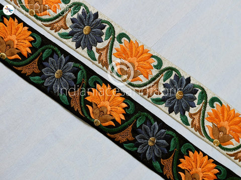 9 Yard Embroidery 5cm Fabric Trim Embellish Sewing Costume Embroidered Cushion DIY Ribbon Sewing Crafting Border Indian Wedding Dress Lace