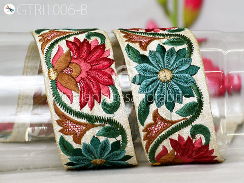 9 Yard Embroidered Fabric 5 cm Trim Embellishment Embroidery Sewing Costume Cushion DIY Ribbon Sewing Crafting Border Indian Wedding Dress