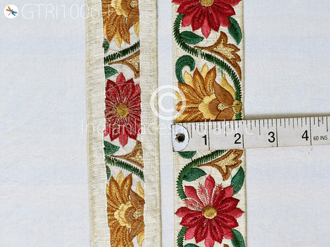 9 Yard Embroidered Fabric 5 CM Trim Embroidery Embellishment Sewing Costumes Cushion DIY Crafting Ribbon Sewing Border Indian Dress Lace