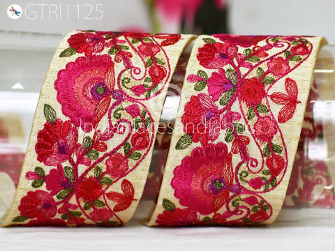 9 Yard Embroidered 65MM Fabric Trim Indian Ribbon Sari Border Saree Tape Sewing Wedding Dresses Costumes Embroidery Laces Home Decor Cushion