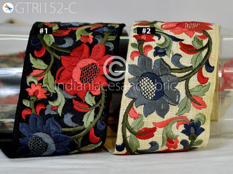 9 Yard Coral Red 7cm Indian Saree Embroidered Fabric Trim DIY Crafting Sari Border Ribbon Decorative Sewing Tape Cushions Table Runner