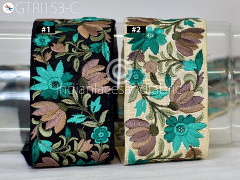 9 Yard Sea Green 55 cmDecorative Embroidery Trim Embellishments Craft Sewing Curtains Saree Indian Sari Border Embroidered Curtains Ribbons