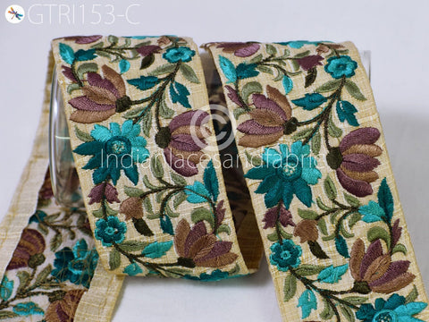 9 Yard Sea Green 55 cmDecorative Embroidery Trim Embellishments Craft Sewing Curtains Saree Indian Sari Border Embroidered Curtains Ribbons